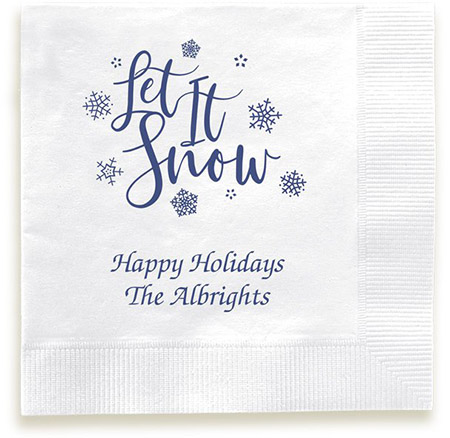 Let It Snow Personalized 3-Ply Napkins by Embossed Graphics