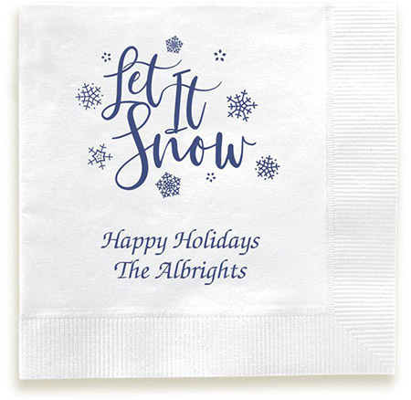 Let It Snow Personalized 3-Ply Napkins by Embossed Graphics Let It Snow Personalized 3-Ply Napkins by Embossed Graphics