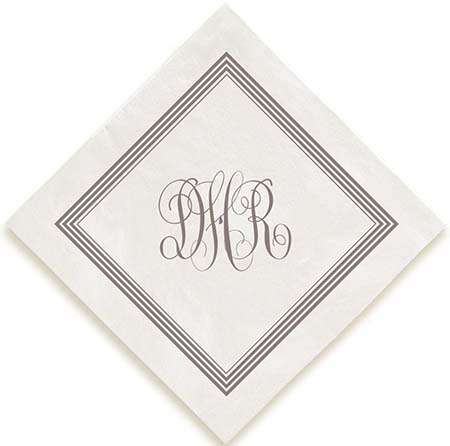 Embassy Delavan Monogram Personalized 3-Ply Napkins by Embossed Graphics