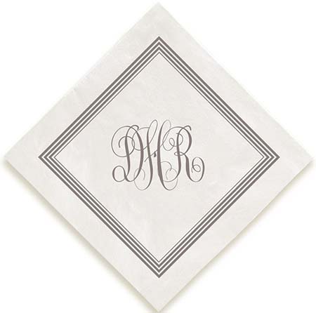 Embassy Delavan Monogram Personalized 3-Ply Napkins by Embossed Graphics Embassy Delavan Monogram Personalized 3-Ply Napkins by Embossed Graphics