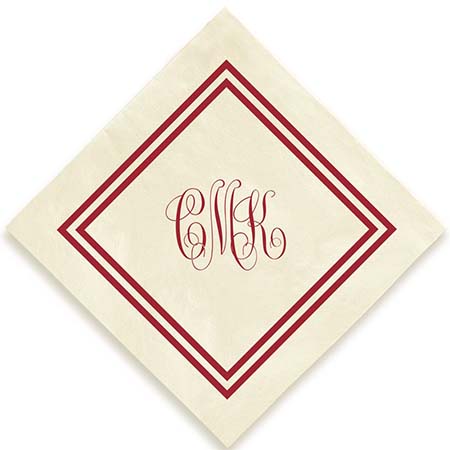 Albanza Monogram Personalized 3-Ply Napkins by Embossed Graphics Albanza Monogram Personalized 3-Ply Napkins by Embossed Graphics