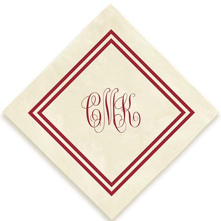 Albanza Monogram Personalized 3-Ply Napkins by Embossed Graphics