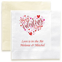 Happy Valentine's Day Heart Personalized 3-Ply Napkins by Embossed Graphics