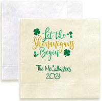 Let the Shenanigans Begin Personalized 3-Ply Napkins by Embossed Graphics