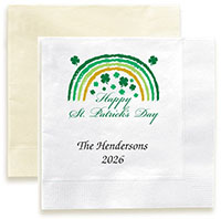 St. Patrick's Day Rainbow Personalized 3-Ply Napkins by Embossed Graphics