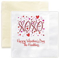 XOXO Personalized 3-Ply Napkins by Embossed Graphics