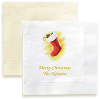 Christmas Stocking Personalized 3-Ply Napkins by Embossed Graphics