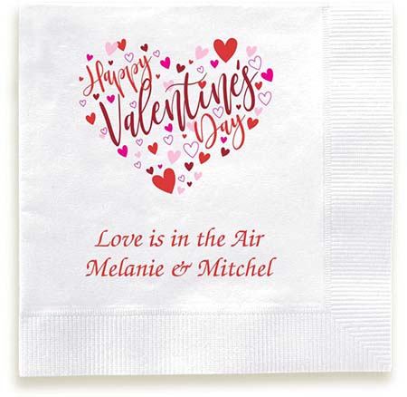 Happy Valentine's Day Heart Personalized 3-Ply Napkins by Embossed Graphics Happy Valentine's Day Heart Personalized 3-Ply Napkins by Embossed Graphics