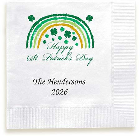 St. Patrick's Day Rainbow Personalized 3-Ply Napkins by Embossed Graphics