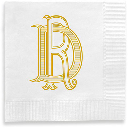 Unity Two Letter Monogram Personalized 3-Ply Napkins by Embossed Graphics