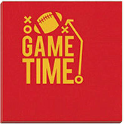 Game Time Beverage Napkins (Red with Yellow Ink)