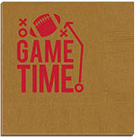 Game Time Beverage Napkins (Gold with Red Ink)