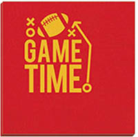 Game Time Beverage Napkins (Red with Yellow Ink)