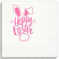 Happy Easter Bunny Ears/Tail Beverage Napkins