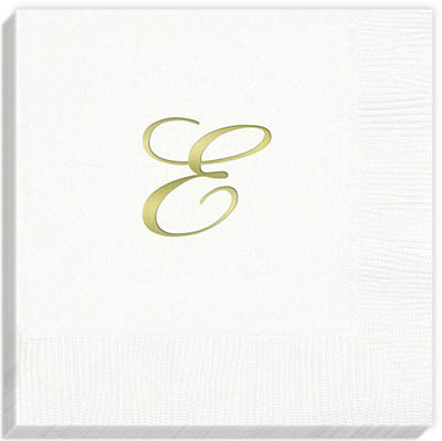 3Ply Quill Gold Initial Napkins