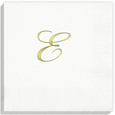 3Ply Quill Gold Initial Napkins 3Ply Quill Gold Initial Napkins
