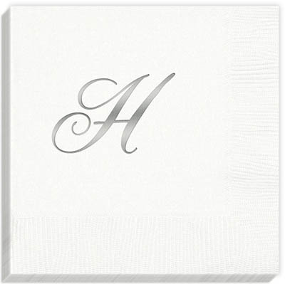 3Ply Quill Silver Initial Napkins 3Ply Quill Silver Initial Napkins