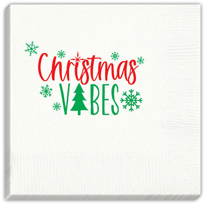 Christmas Vibes Holiday Beverage Napkins