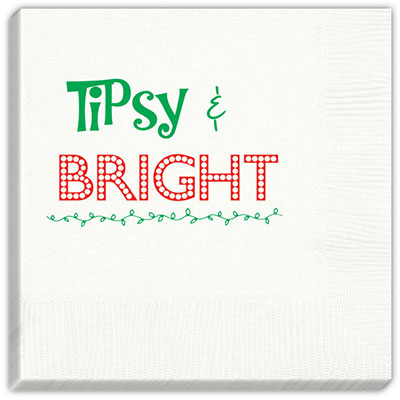 Tipsy & Bright Holiday Beverage Napkins