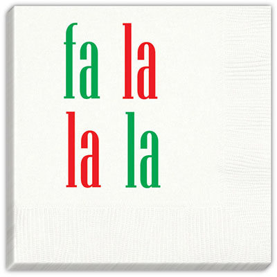 Fa La La Holiday Beverage Napkins Fa La La Holiday Beverage Napkins