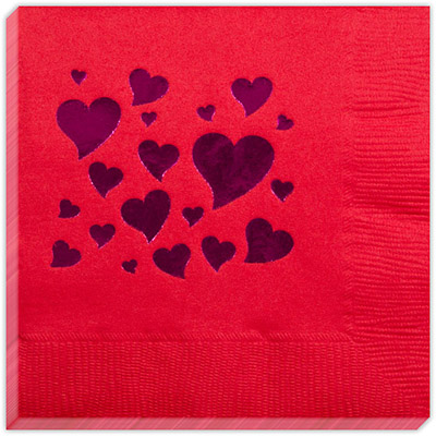 Scattered Hearts Beverage Napkins