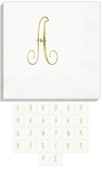 3Ply Antoinette Gold Initial Napkins