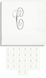 3Ply Antoinette Silver Initial Napkins