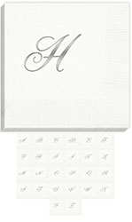 3Ply Quill Silver Initial Napkins
