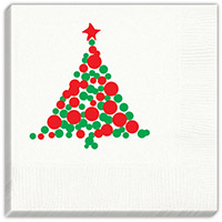 Christmas Tree Dots Holiday Beverage Napkins
