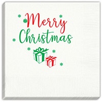 Merry Christmas Gifts Holiday Beverage Napkins