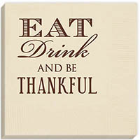 Eat Drink and be Thankful Beverage Napkins