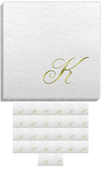Linun Quill Gold Initial Napkins