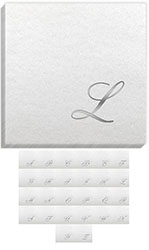 Linun Quill Silver Initial Napkins