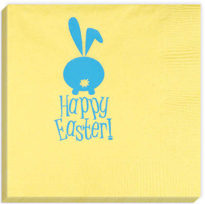Happy Easter w/Bunny Beverage Napkins Happy Easter w/Bunny Beverage Napkins