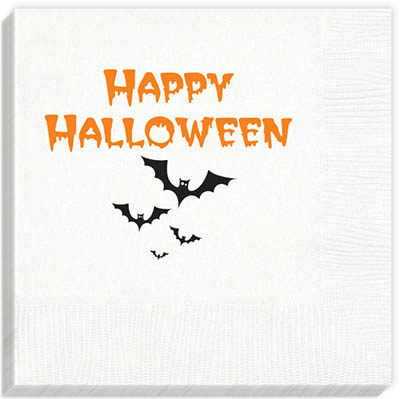 Happy Halloween w/Bats Beverage Napkins