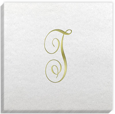 Linun Antoinette Gold Initial Napkins Linun Antoinette Gold Initial Napkins