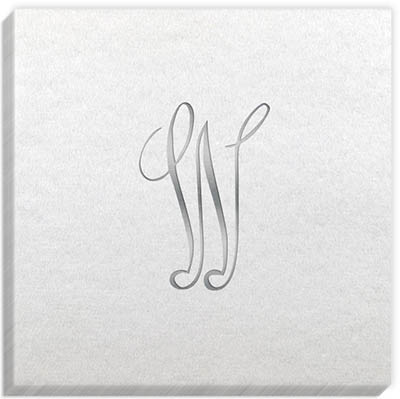 Linun Antoinette Silver Initial Napkins Linun Antoinette Silver Initial Napkins