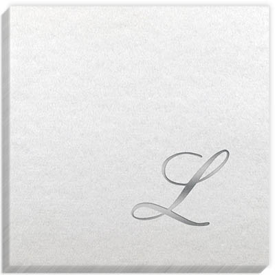 Linun Quill Silver Initial Napkins