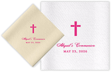 Personalized Linen-Like Napkins with Cross Motif by Rytex