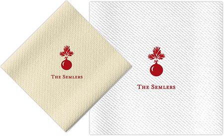 Personalized Linen-Like Napkins with Ornament Motif by Rytex Personalized Linen-Like Napkins with Ornament Motif by Rytex