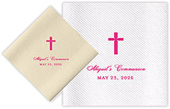 Personalized Linen-Like Napkins with Cross Motif by Rytex