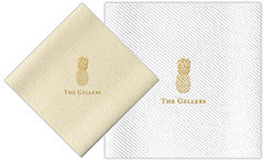 Personalized Linen-Like Napkins with Pineapple Motif by Rytex