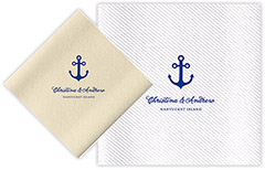 Personalized Linen-Like Napkins with Anchor Motif by Rytex