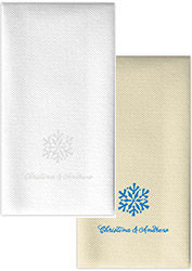 Personalized Linen-Like Guest Towels by Rytex (Snowflake Motif)