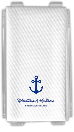 Personalized Linen-Like Guest Towels by Rytex (Anchor Motif)