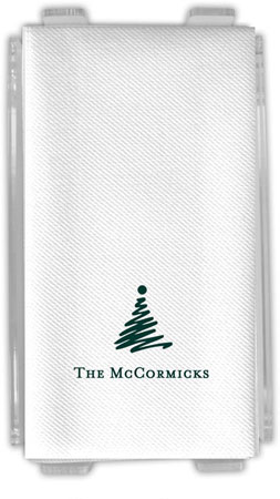 Personalized Linen-Like Guest Towels by Rytex (Christmas Tree Motif)