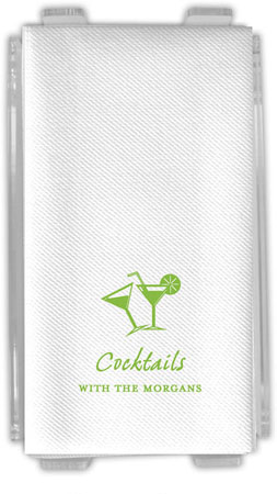 Personalized Linen-Like Guest Towels by Rytex (Cocktails Motif)