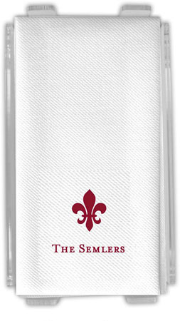 Personalized Linen-Like Guest Towels by Rytex (Fleur De Lis Motif)