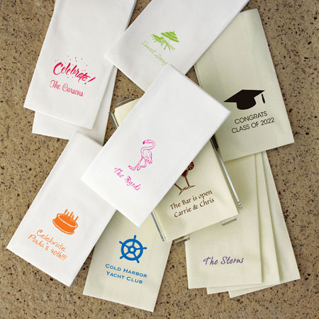 Personalized Linen-Like Guest Towels with Optional Motif by Rytex