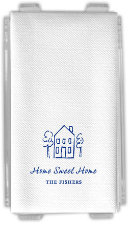 Personalized Linen-Like Guest Towels with House Motif by Rytex